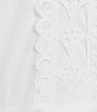 Layered With Love Woven Cotton Crew Neck Blouson Sleeves Belted Crochet Trim A-Line Maxi Dress, Color:White - Image 3