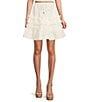 Color:White - Image 1 - Chloe Tiered Ruffle Tie Waist Pull-On A-Line Coordinating Skirt
