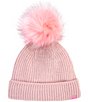 Color:Whisper - Image 1 - Oversized Faux Fur Pom Cuffed Beanie