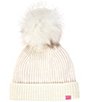 Color:Ivory - Image 1 - Oversized Faux Fur Pom Cuffed Beanie