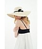 Le' AL.X Logo Leather Patch Paper Woven Oversized Brim Sun Hat, Color:Blonde - Image 4