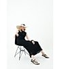 Le' AL.X Logo Leather Patch Paper Woven Oversized Brim Sun Hat, Color:Blonde - Image 6