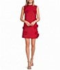 Le' AL.X 3D Rosette Round Neck Sleeveless Mini Shift Dress - Image 1