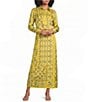 Le' AL.X Bandana Print Collared Long Sleeve Button Down Satin Coordinating Blouse - Image 3
