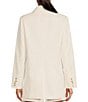 Color:Off White - Image 2 - Classic Double Breasted Notch Lapel Longline Blazer