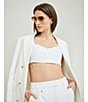Color:Off White - Image 5 - Classic Double Breasted Notch Lapel Longline Blazer