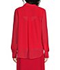 Le' AL.X Collared Long Sleeve Sheer Button Up Top - Image 2