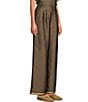 Color:Brown/Black - Image 4 - Coordinating Printed High Waisted Straight Leg Satin Coordinating Trouser Pants