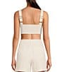 Le' AL.X Coordinating Sleeveless Sweetheart Neckline Smocked Bra Top, Color:Off White - Image 2