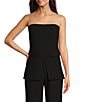 Color:Black - Image 1 - Coordinating Strapless Pocketed Suit Top