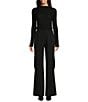 Le' AL.X Woven Crepe High Rise Pleated Front Cargo Suit Wide Leg Coordinating Pants, Color:Black - Image 4