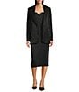 Le' AL.X Crinkle Notch Lapel Long Sleeve Button Front Coordinating Blazer, Color:Black - Image 4