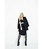 Le' AL.X Crinkle Notch Lapel Long Sleeve Button Front Coordinating Blazer, Color:Black - Image 5