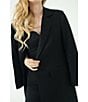 Le' AL.X Crinkle Notch Lapel Long Sleeve Button Front Coordinating Blazer, Color:Black - Image 8