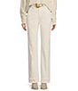 Le' AL.X Denim Built-In Western Belt High Rise Straight Leg 5-Pocket Jeans, Color:Creme - Image 1