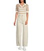 Le' AL.X Denim High Rise Twist Seam Barrel Leg Jeans, Color:Ecru - Image 3