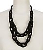 Le' AL.X Glass Beaded Chain Corded Adjustable Necklace, Color:Black - Image 1