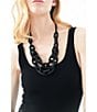 Le' AL.X Glass Beaded Chain Corded Adjustable Necklace, Color:Black - Image 3