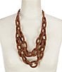Le' AL.X Glass Beaded Chain Corded Adjustable Necklace, Color:Chesnut - Image 1