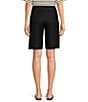 Color:Black - Image 2 - High Rise Linen Bermuda Trouser Shorts