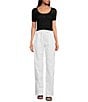 Color:Ivory - Image 3 - High Rise Tie Front Cargo Chino Pant