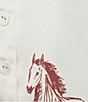 Le' AL.X Horse Print Satin Notch Lapel Short Sleeve Cropped Coordinating Camp Shirt, Color:Ecru/Spice - Image 4