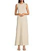 Le' AL.X Jersey Stretch Knit Crew Neck Sleeveless Coordinating Shift Maxi Dress, Color:Ivory - Image 1