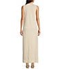 Le' AL.X Jersey Stretch Knit Crew Neck Sleeveless Coordinating Shift Maxi Dress, Color:Ivory - Image 2