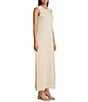 Le' AL.X Jersey Stretch Knit Crew Neck Sleeveless Coordinating Shift Maxi Dress, Color:Ivory - Image 3