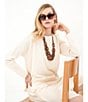 Le' AL.X Jersey Stretch Knit Crew Neck Sleeveless Coordinating Shift Maxi Dress, Color:Ivory - Image 5
