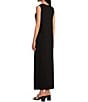 Color:Black - Image 4 - Jersey Stretch Knit Crew Neck Sleeveless Coordinating Shift Maxi Dress