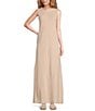 Color:Pink Pearl - Image 1 - Jersey Stretch Knit Crew Neck Sleeveless Coordinating Shift Maxi Dress