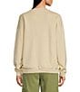 Le' AL.X Knit Crew Neck Long Sleeve Screen Print Little Rock Logo Graphic Pullover Sweatshirt, Color:Almond - Image 2