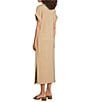 Le' AL.X Knit Crew Neck Short Cuffed Sleeve Midi T-Shirt Dress, Color:Camel - Image 3