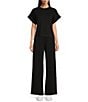 Le' AL.X Knit High Rise Trouser Lounge Coordinating Pants, Color:Black - Image 3