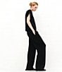 Le' AL.X Knit High Rise Trouser Lounge Coordinating Pants, Color:Black - Image 6