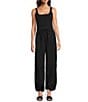Le' AL.X Knit Ribbed Sqaure Neck Tank Top, Color:Black - Image 3