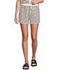 Le' AL.X Knit Striped Draw String Coordinating Shorts - Image 1