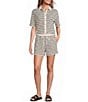 Le' AL.X Knit Striped Draw String Coordinating Shorts - Image 3