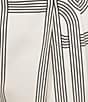 Le' AL.X Knot Print Woven High Rise Coin Pocket Pleated Trouser Coordinating Shorts, Color:Ivory/Black - Image 4
