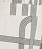 Le' AL.X Knot Print Woven Ruched Straight Keyhole Neck Spaghetti Strap A-Line Midi Coordinating Dress, Color:Ivory/Black - Image 3
