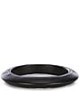 Le' AL.X Leather Sculpted Thin Bangle, Color:Black - Image 1