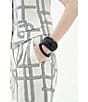 Le' AL.X Leather Sculpted Thin Bangle, Color:Black - Image 2