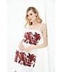 Le' AL.X Linen Embroidered Square Neck Sleeveless Spaghetti Strap Column Side Slit Maxi Dress, Color:Ecru/Spice - Image 9