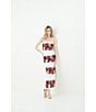Le' AL.X Linen Embroidered Square Neck Sleeveless Spaghetti Strap Column Side Slit Maxi Dress, Color:Ecru/Spice - Image 11