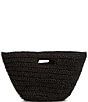 Color:Black - Image 2 - Logo Braided Paper Raffia Bucket Bag