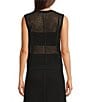 Le' AL.X Mesh Knit Crewneck Sleeveless Coordinating Tank, Color:Black - Image 2