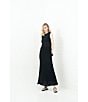 Le' AL.X Mesh Knit Mid Rise Coordinating Maxi Skirt, Color:Black - Image 5