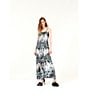 Le' AL.X Mixed Sequin Square Neck Sleeveless Spaghetti Strap Column Maxi Dress, Color:Gunmetal - Image 4