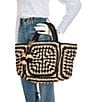 Le' AL.X Natural Paper Raffia Tiered Tassel Tote Bag, Color:Natural/Black - Image 4